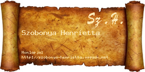 Szobonya Henrietta névjegykártya