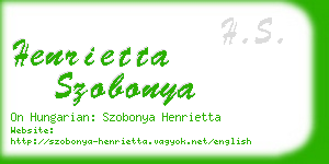 henrietta szobonya business card